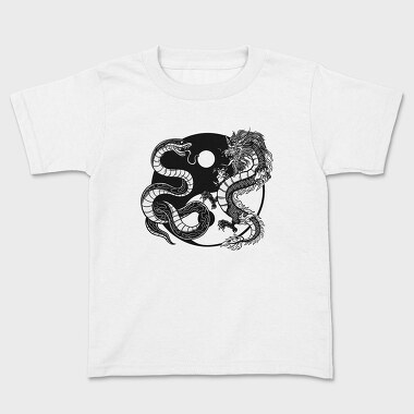 Yin Yang Dragon Snake, Kids' T-Shirt
