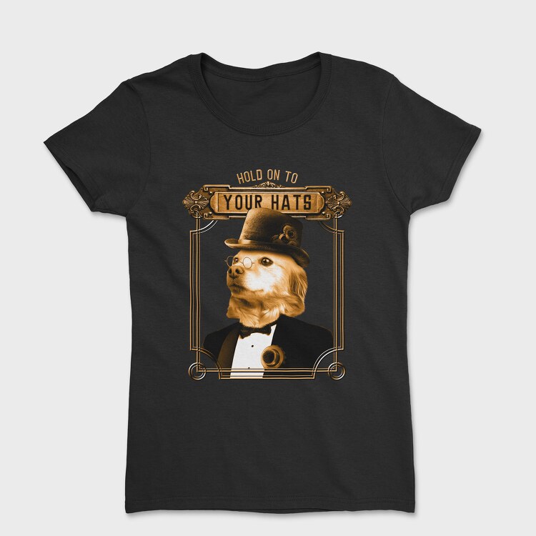 Steampunk Dog Hat, Дамска Тениска