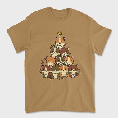 Унисекс Мъжка Тениска, Hamster Christmas Tree