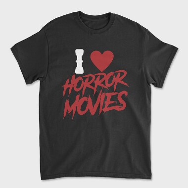 Унисекс Мъжка Тениска, I Love Horror Movies