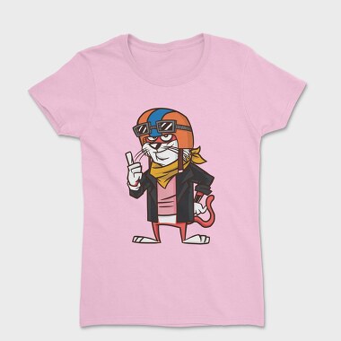 Women's T-Shirt, Cat Biker
