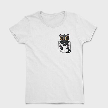 Black Cat in Pocket, Women's T-Shirt
