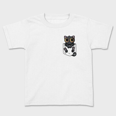 Black Cat in Pocket, Kids' T-Shirt