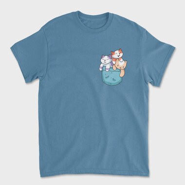 Colored Cats Pocket, Unisex Men's T-Shirt