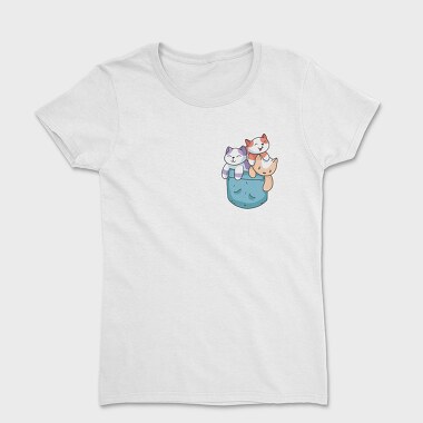 Colored Cats Pocket, Women's T-Shirt