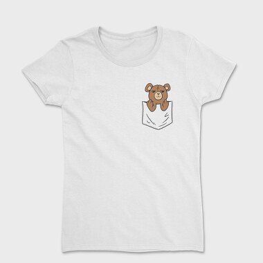 Teddy Bear Middle Finger Pocket, Women's T-Shirt
