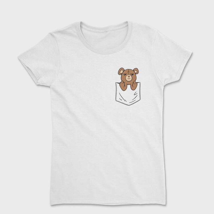 Teddy Bear Middle Finger Pocket, Women's T-Shirt