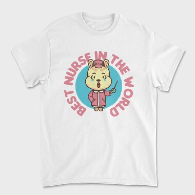 Best Nurse in the World Cartoon, Unisex Men's T-Shirt