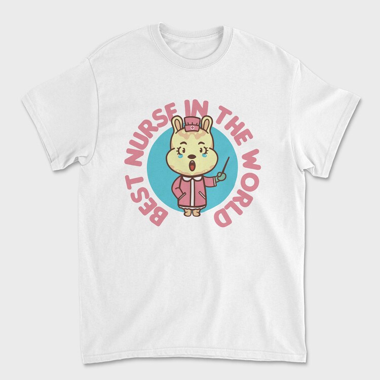 Best Nurse in the World Cartoon, Unisex Men's T-Shirt