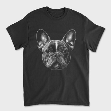 Bulldog Portrait Monochrome, Unisex Men's T-Shirt