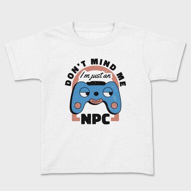 Gamer Retro Cartoon Npc, Kids' T-Shirt