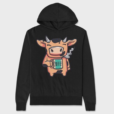 Cow Mug Coffee, Unisex Men's Hoodie
