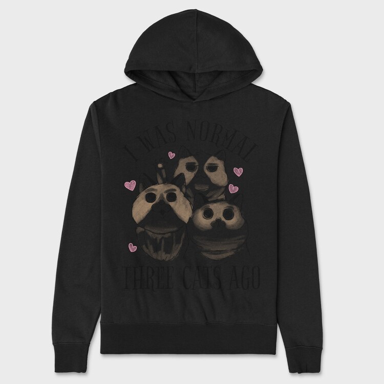 Three Cats Quote, Unisex Men's Hoodie