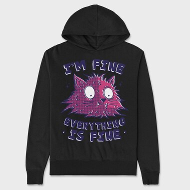 Everything Is Fine Stressed Cat, Унисекс Мъжко Суичър
