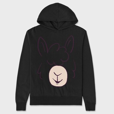 Llama Face, Unisex Men's Hoodie