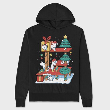Cat House Christmas, Unisex Men's Hoodie