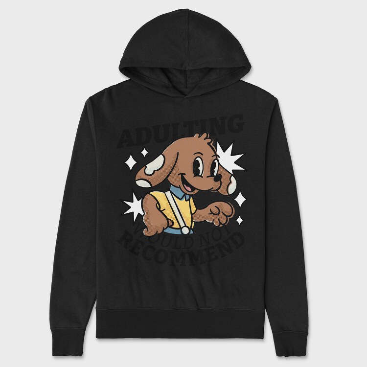 Adulting Dog Not Recommended, Unisex Men's Hoodie