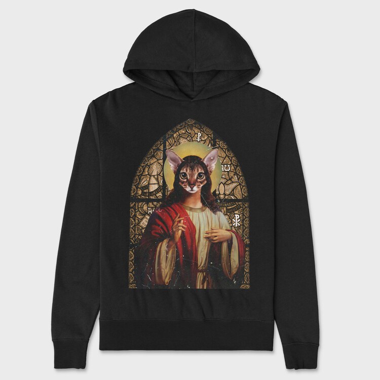 Cat Jesus, Unisex Men's Hoodie
