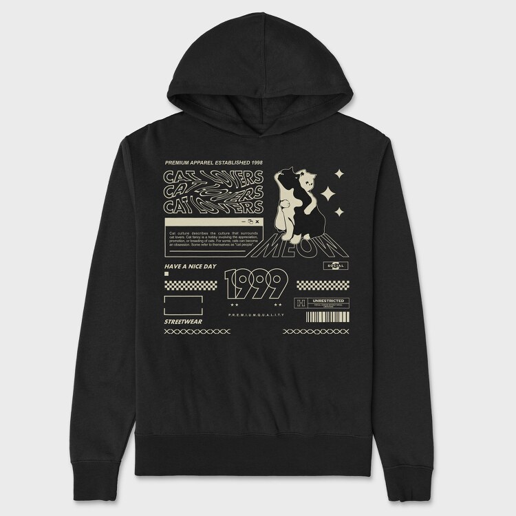 Cat Lovers 2, Unisex Men's Hoodie