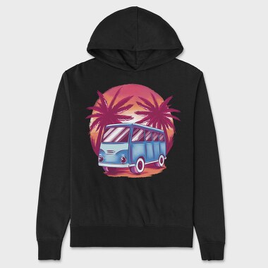 Sunset Beach Van, Unisex Men's Hoodie