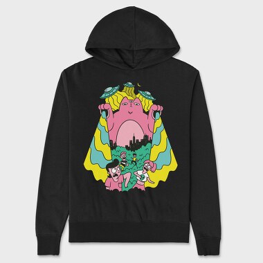 Alien Cat Ufo, Unisex Men's Hoodie