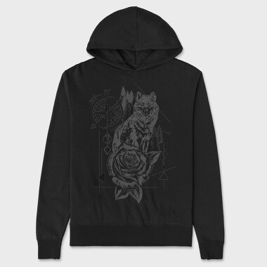 Compass Wolf, Unisex Men's Hoodie