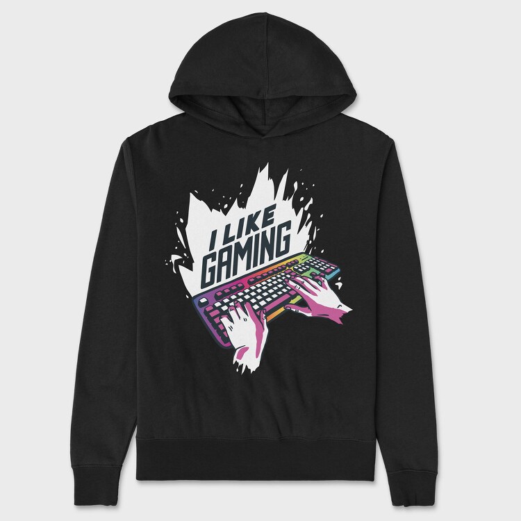 I Like Gaming Keyboard, Unisex Men's Hoodie
