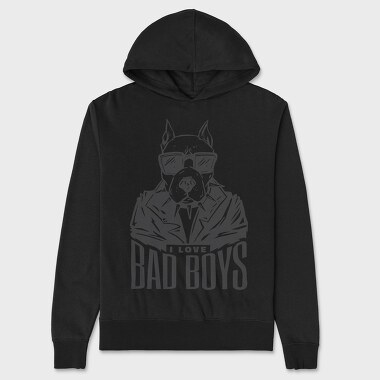 I Love Bad Boys, Unisex Men's Hoodie