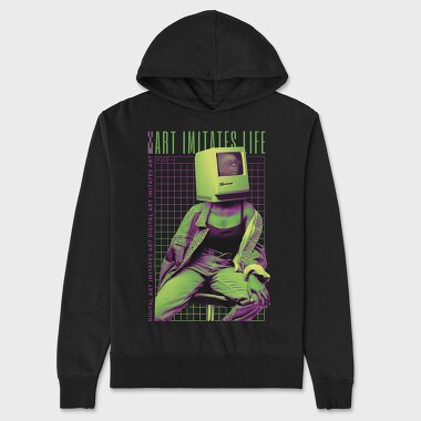 Wireframe Art Life Pc Head, Unisex Men's Hoodie