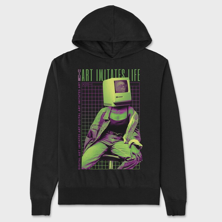 Wireframe Art Life Pc Head, Унисекс Мъжко Суичър
