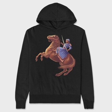 King and Horse Painting, Unisex Men's Hoodie