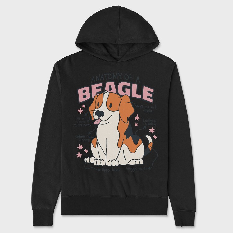 Anatomy of a Beagle, Unisex Men's Hoodie