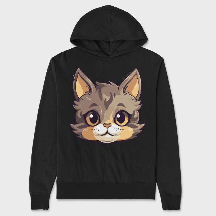 Funny Cat Cartoon, Unisex Men's Hoodie