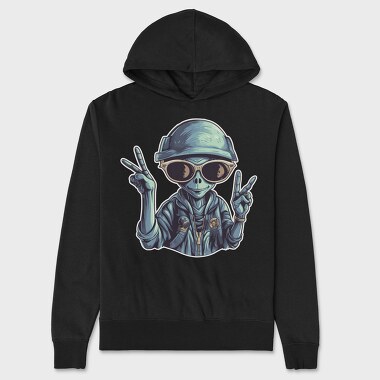 Cool Alien Peace, Unisex Men's Hoodie