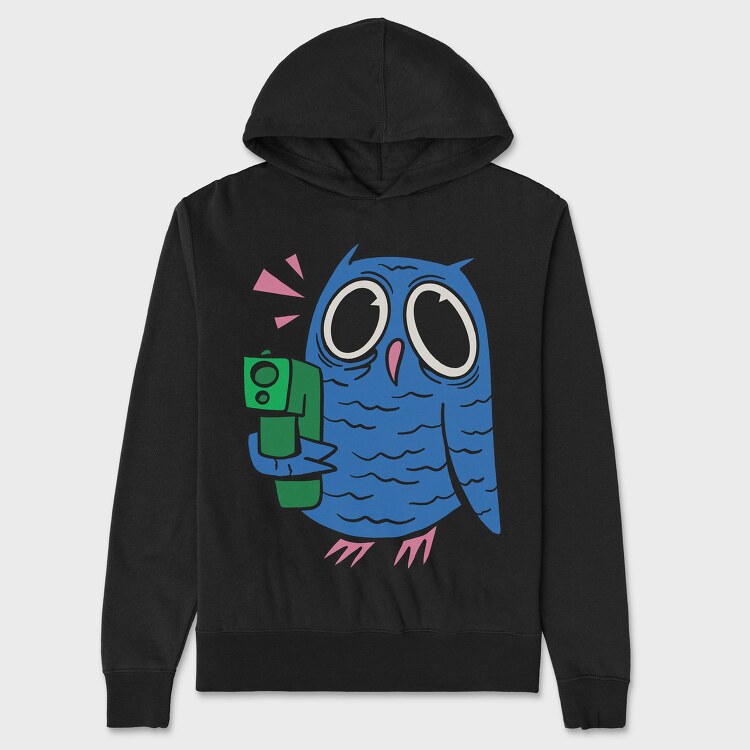 Crazy Owl Gun, Unisex Men's Hoodie