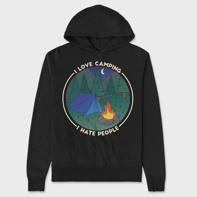 Love Camping Hate People, Унисекс Мъжко Суичър