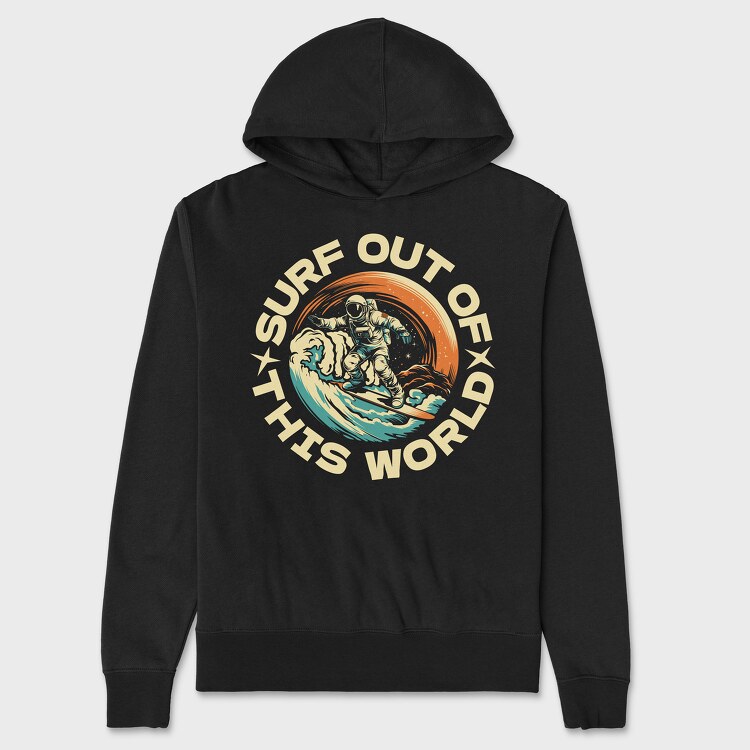 Surf Out of This World, Unisex Men's Hoodie