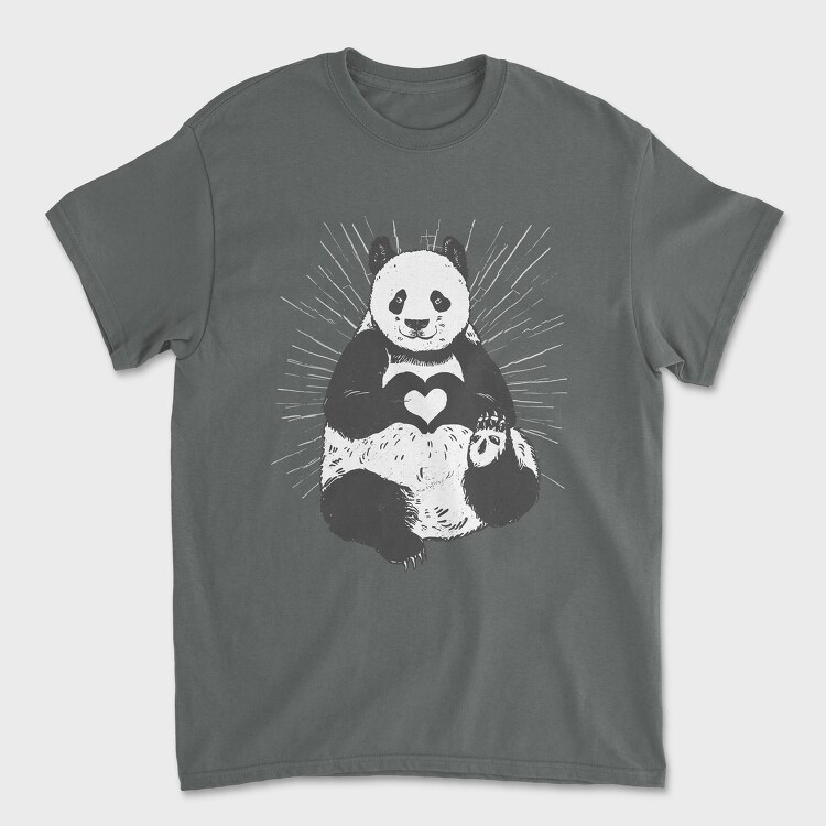Panda Heart, Unisex Men's T-Shirt