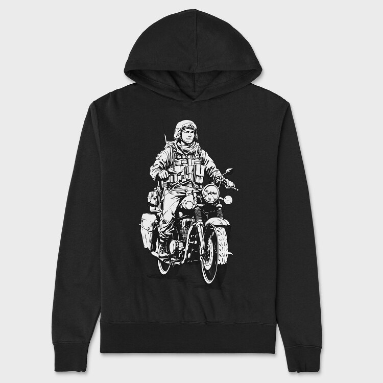 Soldier Motorcycle, Unisex Men's Hoodie