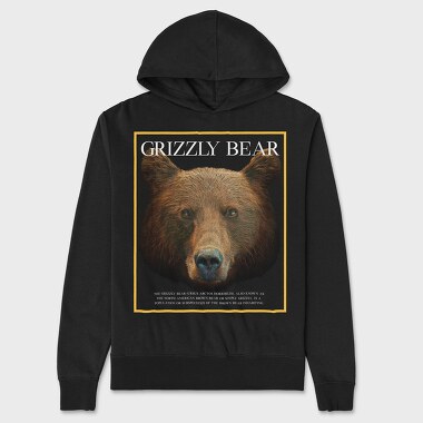 Grizzly Bear Face, Unisex Men's Hoodie