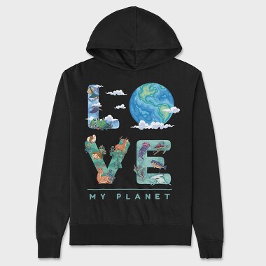Love My Planet, Unisex Men's Hoodie