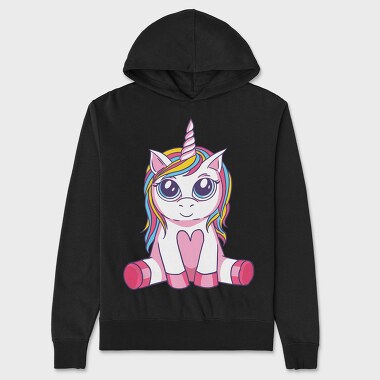 Big Eyes Unicorn, Unisex Men's Hoodie