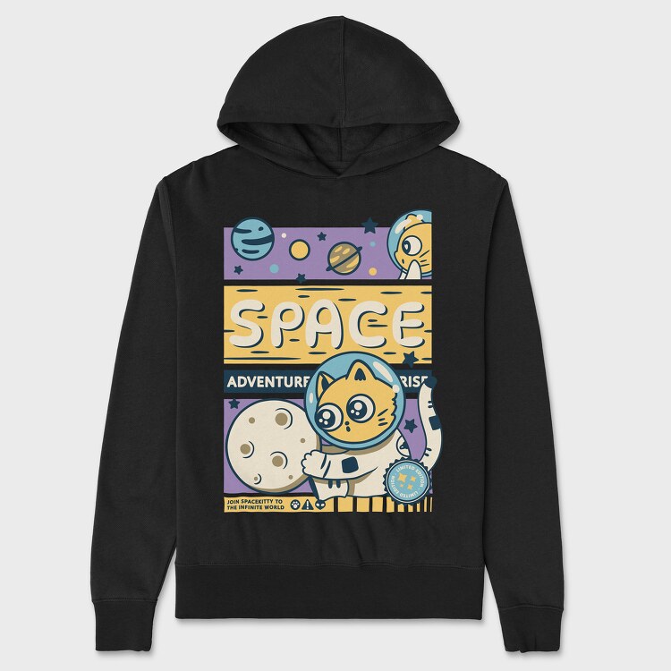Space Adventure Cat, Unisex Men's Hoodie