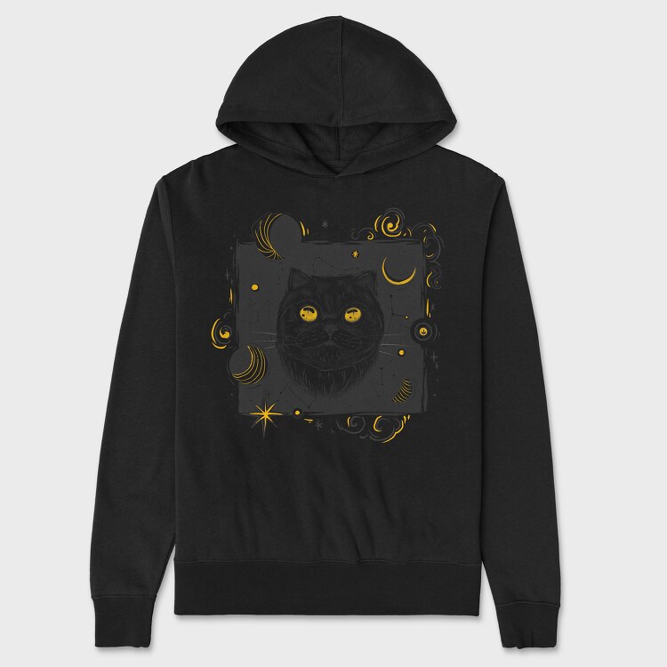 Cosmic White Cat, Unisex Men's Hoodie