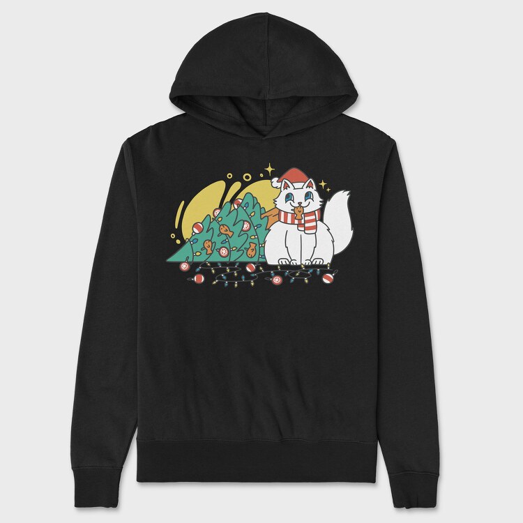 Guilty Christmas Cat, Unisex Men's Hoodie