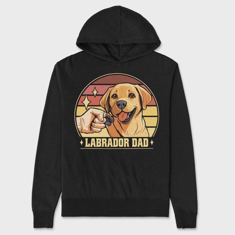 Labrador Dad Retro, Unisex Men's Hoodie