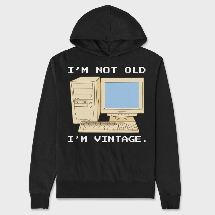 Vintage Computer, Unisex Men's Hoodie