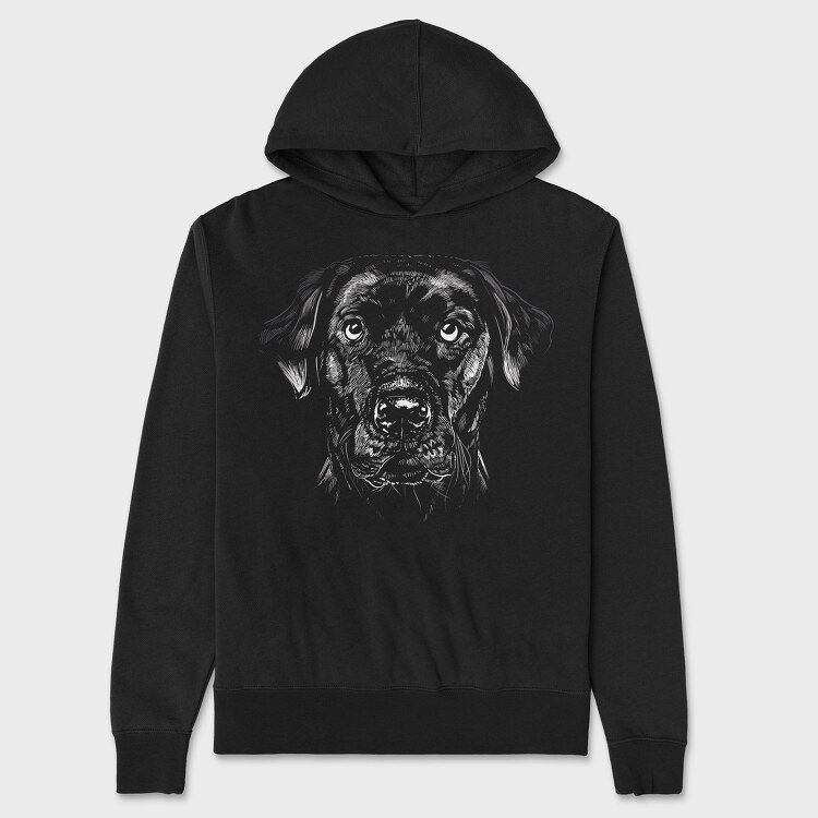 Labrador Retriever Monochrome, Unisex Men's Hoodie