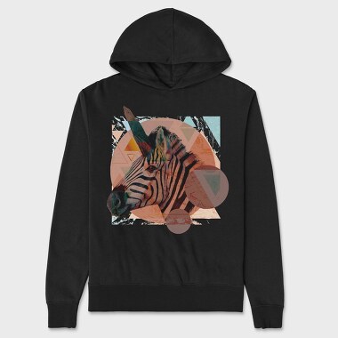 Geometric Zebra, Unisex Men's Hoodie