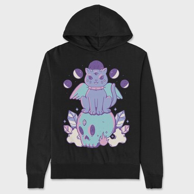 Pastel Goth Cat, Unisex Men's Hoodie